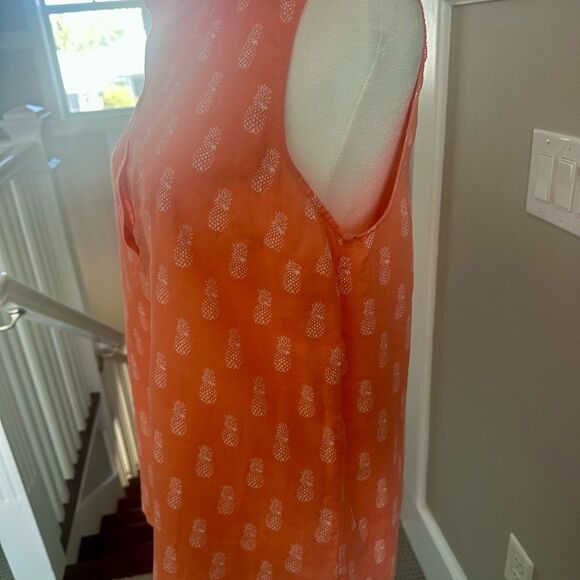 J. Crew orange tunic top with pineapple print. - Picture 4 of 6